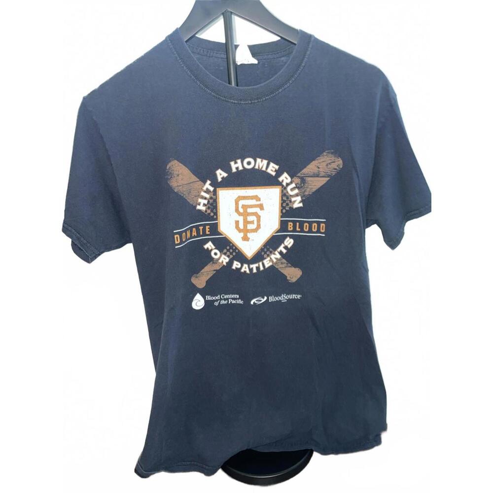 FRUIT OF THE LOOM San Francisco Giants MENS T SHIRT SIZE MEDIUM BLOOD DRIVE BLAC
